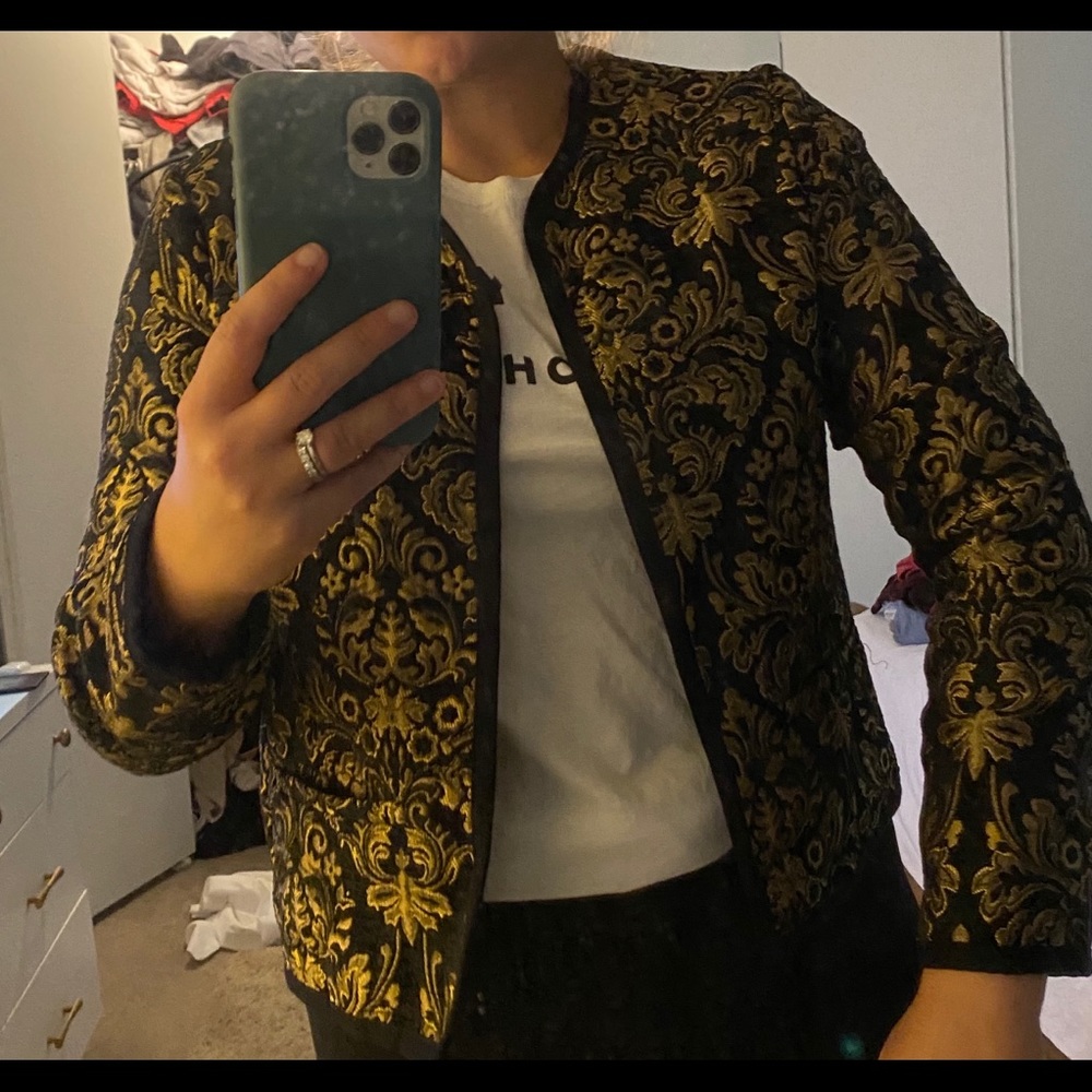 Gold and black blazer jacket